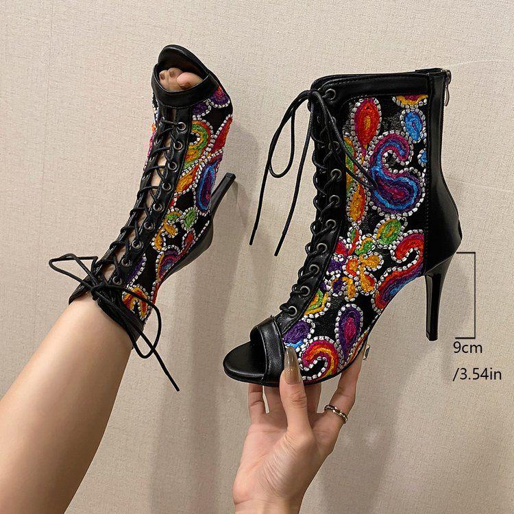 

Новая Модная Обувь на Тонком Высоком Каблуке с Открытым Носком Большого Размера для Женщин 43