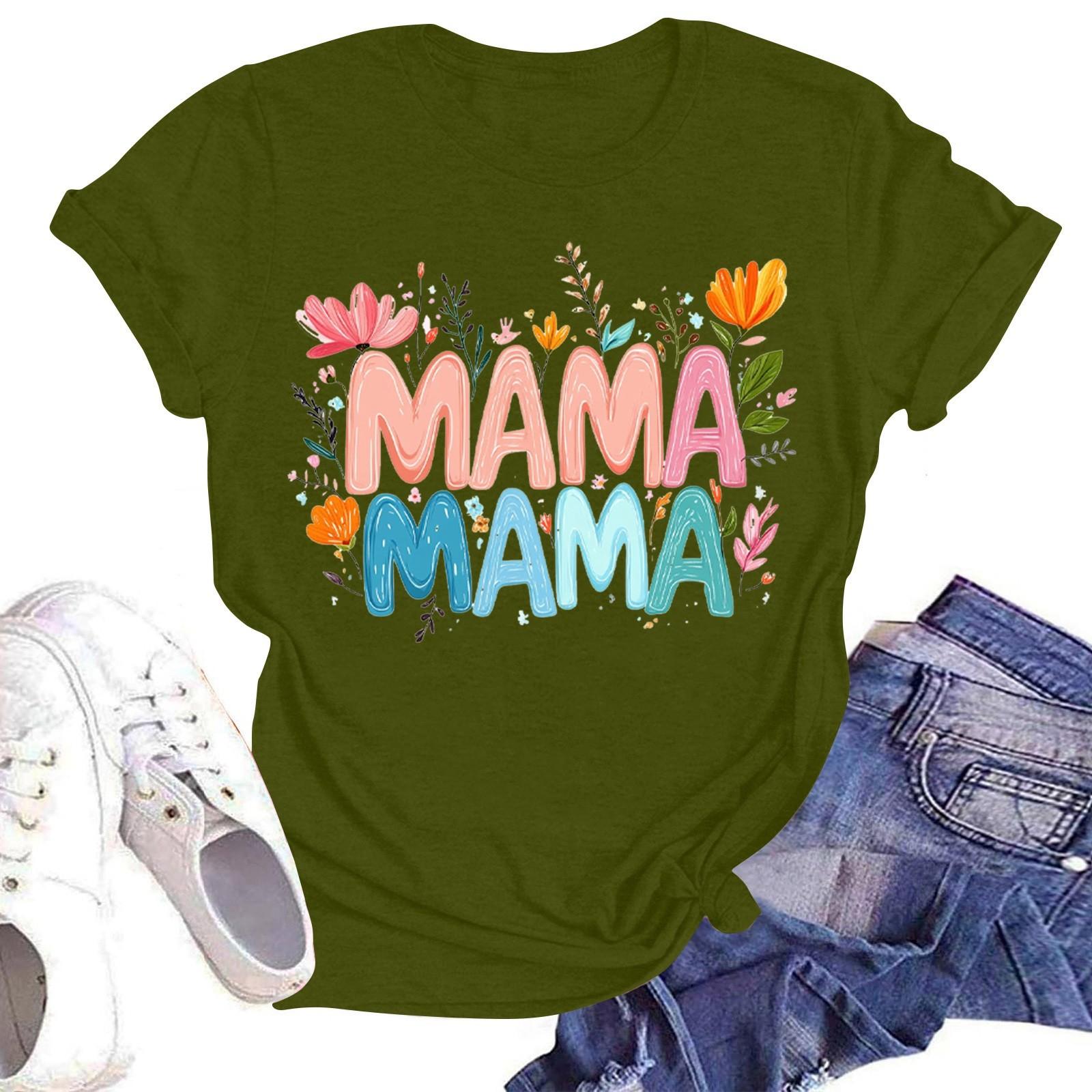 

Женская повседневная футболка с круглым вырезом и короткими рукавами с принтом L армия зеленый