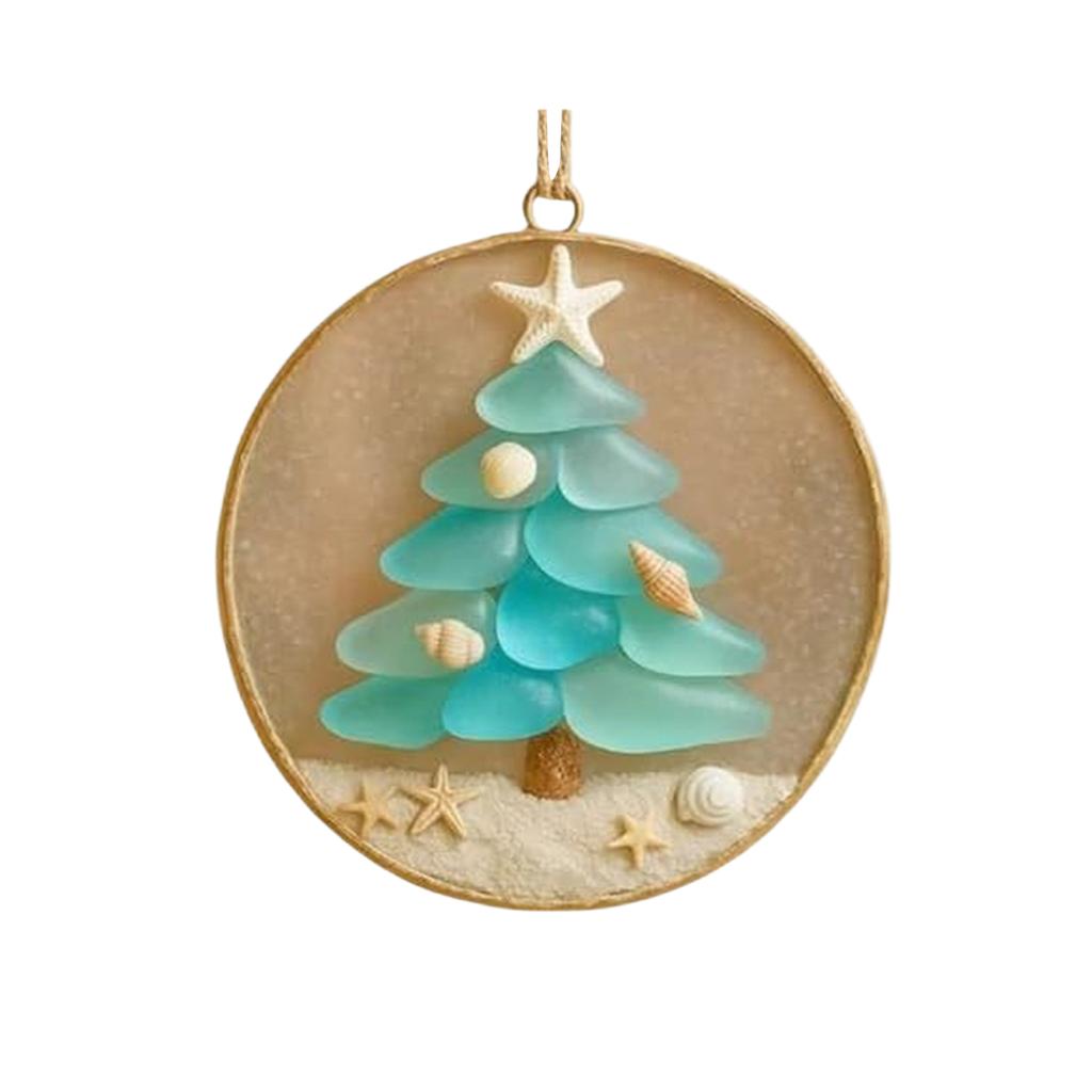 2D Acrylic Coastal Christmas Tree Decorations, Ocean-Themed Home Decor And Room Decorations