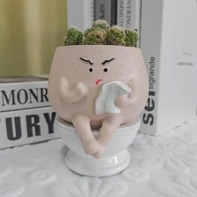 Vaso da fiori in resina contemporaneo per interni/esterni con piante grasse per scrivanie - Vaso per piante autoirrigante Vaso per fiori Vaso per piante grasse