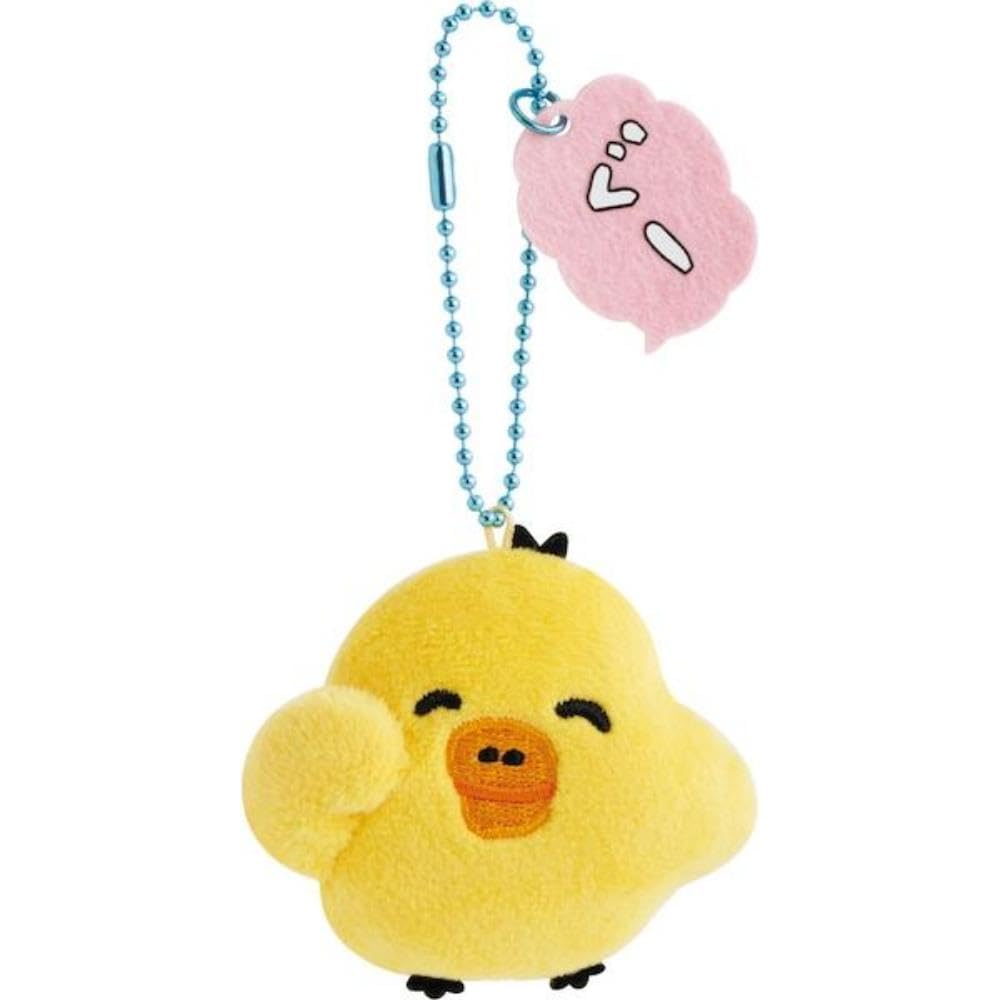 Rilakkuma Yuru Yuru Poka Poka Series Hanging Mascot Badge Kiiroitori Plush Toy 10cm