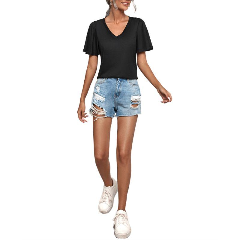 

Женская независимая простая повседневная футболка с принтом и короткими рукавами Black S