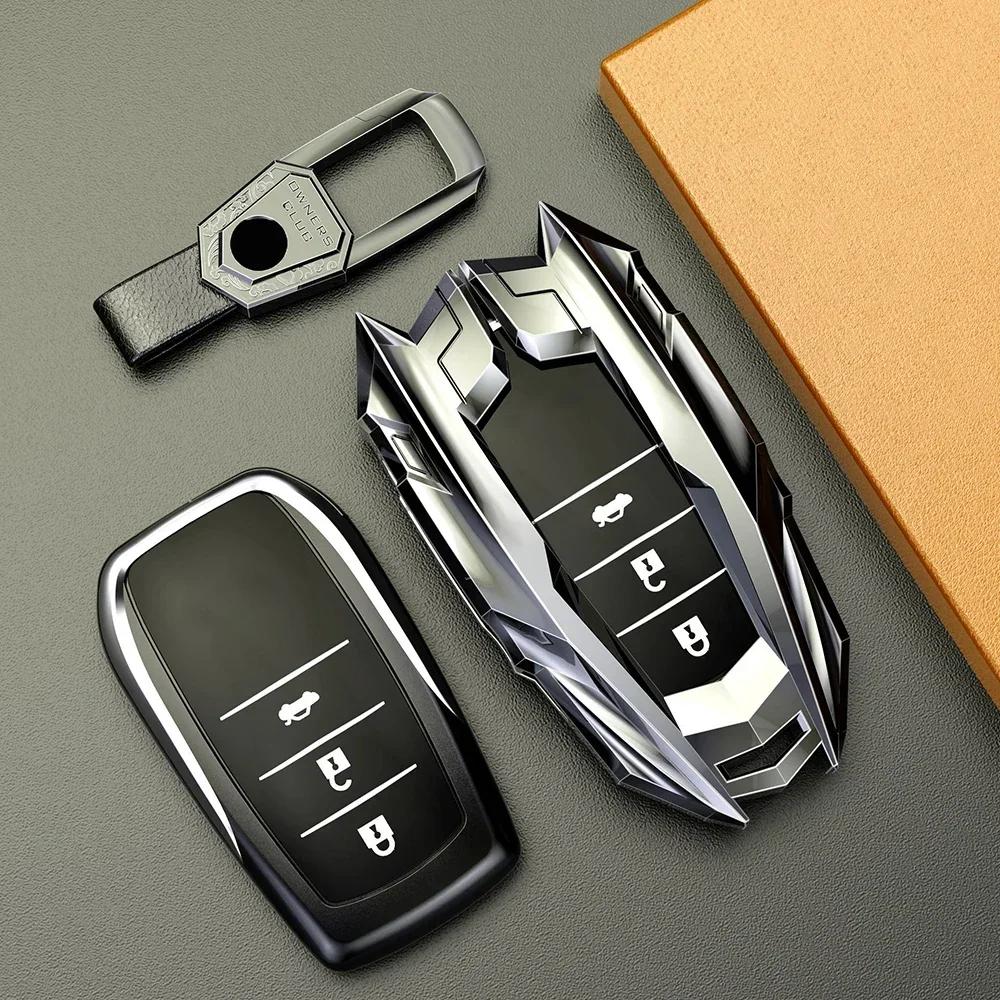 WSR4 Car Key Case Cover for Toyota RAV4 HARRIER Hilux Fortuner Land Cruiser Crown Highland Prado Yaris Cross Aygo X 2022