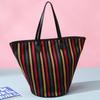 Borsa in Tela Donna Alta Gamma Grande Capacità Versatile Nicchia Righe Borsa a Mano Borse a Spalla