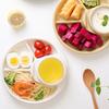 4 Grid Dinner Plate Food Contact Grade Compartment Design Plastic Portable Breakfast Tray Lunch Eating Dish Daily Use
