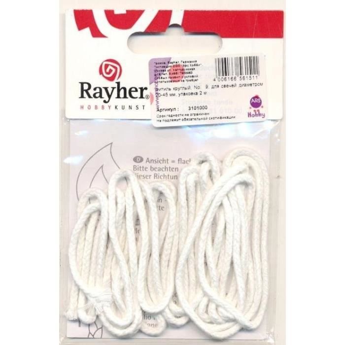 Mèche ronde pour bougies - Rayher - Blanc - Mixte