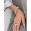 Jewelry Stainless Steel Stretch Bracelet for Women, Flexible Wide Wristband Bangle Bracelets Decorated Golden Pattern