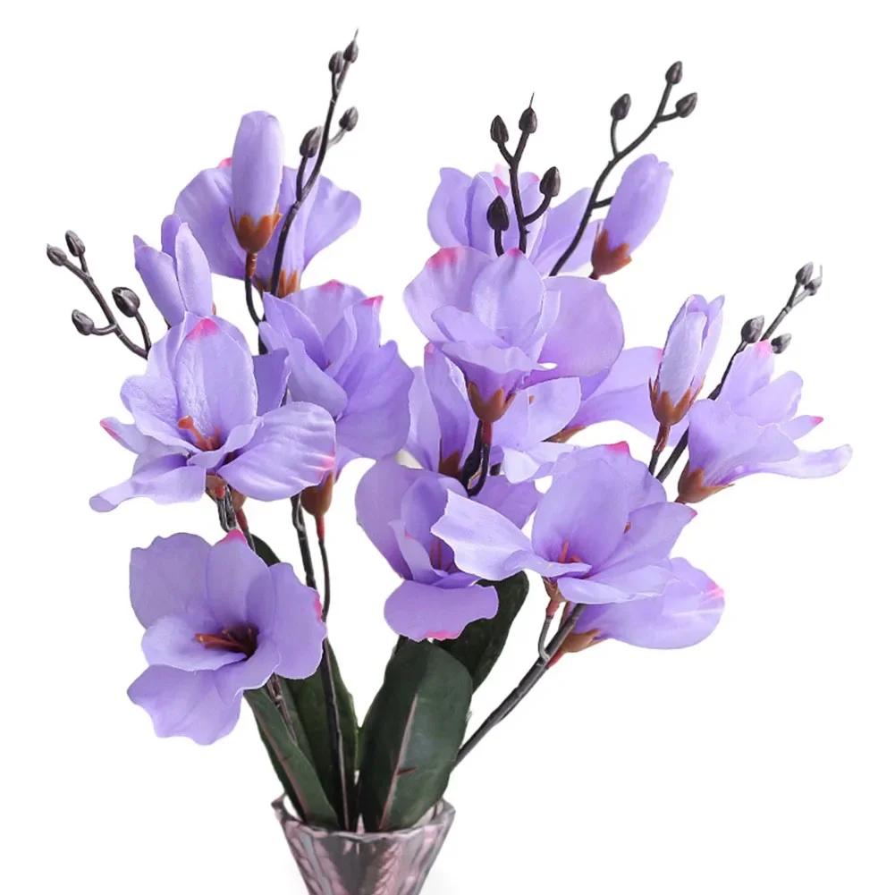 Lifelike Magnolia Bouquet 5 Prongs 20 Heads Artificial Flowers for Interior Decoration Choose from Various Colors