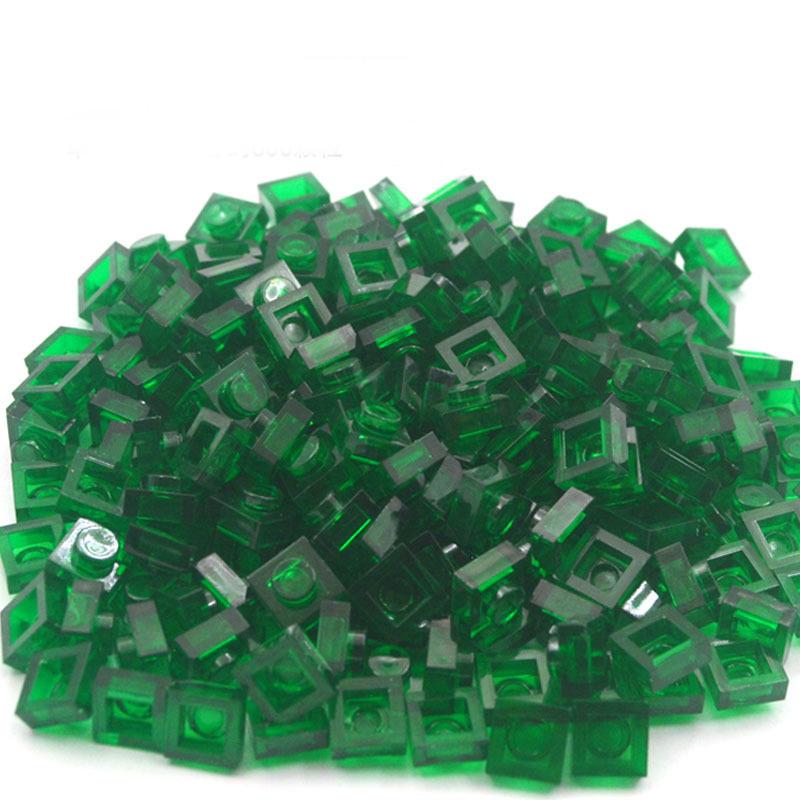Kleiner Baustein Dünner Block Steine Transparente Farbe 1x1 Noppen 180 Stück Mischfarben DIY Montage Teile Stein 3024 MOC Spielzeug für Kinder