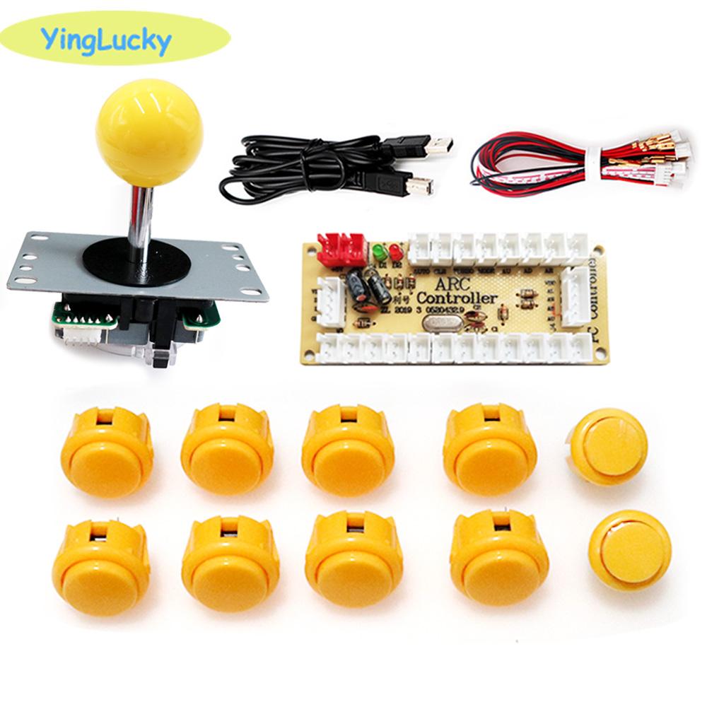 Arcade 2 Player Zero Delay Kit Mando Arcade Usb Encoder To Pc Rasberry Pi SANWA Push Button Joystick Usb Arcade Cabinet