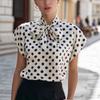 Short Sleeve Oversized Vintage Polka Dot Casual Loose Summer Tee T Shirt Women T-shirt Woman Tshirt Tops