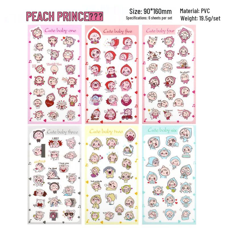Korean Cartoon Animal Transparent PVC Stickers for Diaries and Baby Growth Journals