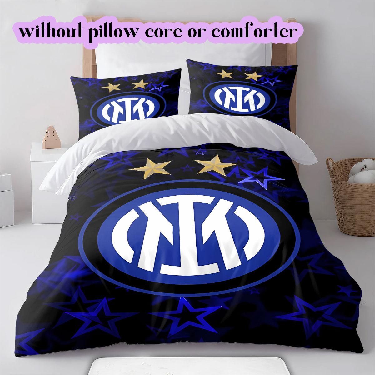 

Inter Milan Pattern Bedding,Quilt Set Quilt Cover Pillowcase Home Birthday Gift (1*duvet cover+2*pillowcase,without core) 135x200cm