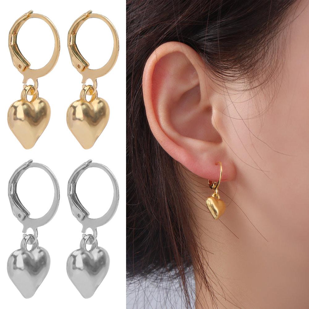 Casual Alloy Heart-Shaped Earrings Fashion Personality Dangle Drop Earrings Minimalist Hoop Earrings Daily Wear