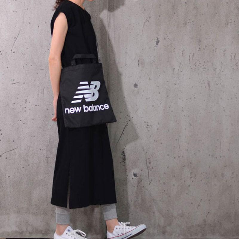 New Balance Fabric Tote Bag Shopping Bag Portable Crossbody Bag Shoulder Bag Unisex Black New Balance JABL8704