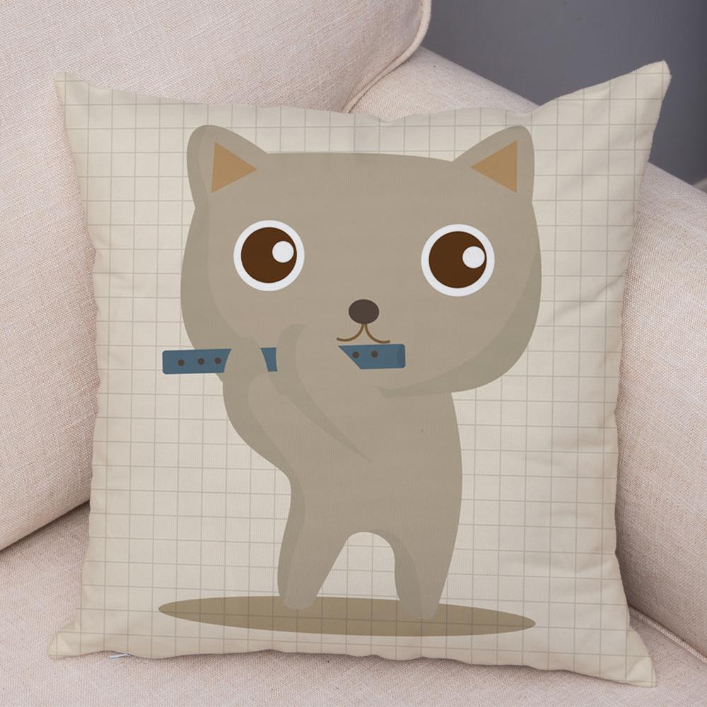 Cute Cartoon Animal Cushion Cover T Rex Dinosaur Unicorn Cat Dog Print Kids Room Decorative Pillow Case Home Gift