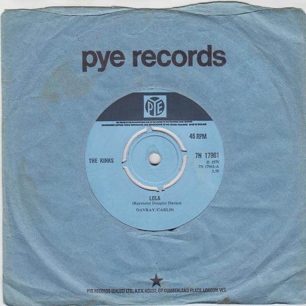 

7-дюймовая пластинка KINKS - Lola 7N17961 Pye Records 1970 UK Рок Б/У