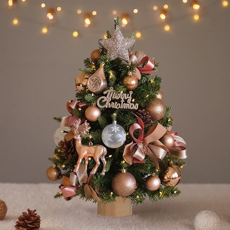 Xiaohongshu DIY Light-Up PE Christmas Tree, 45/60CM, for Tabletop or Window Display