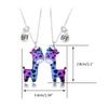 2Pieces/Set Heart Pendant Magnet Matching Necklace Colorful BFF Friend Girlfriend Relationship Gift Valentines Day