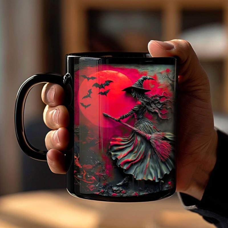 Canecas de Cerâmica Exclusivas com Tema de Bruxas 3D Grande Capacidade Presente de Halloween Xícara de Café para Chocolate Quente Chás Presente de Halloween
