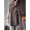 Johnature Women Vintage Jackets Solid Color Belt Long Sleeve Coats Spring Loose Jackets