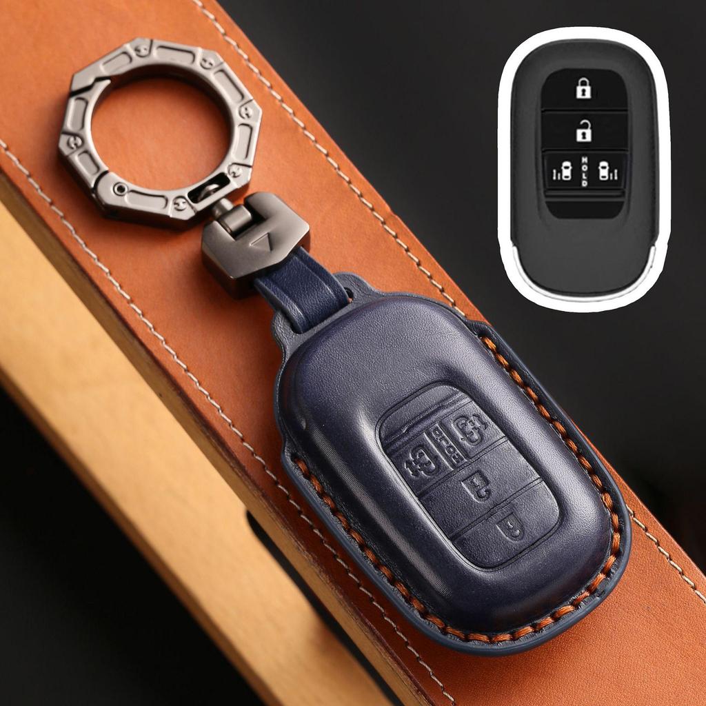 2024 Honda Odyssey & Elysion Key Cover: Genuine Leather Remote Control Case with Buckle.