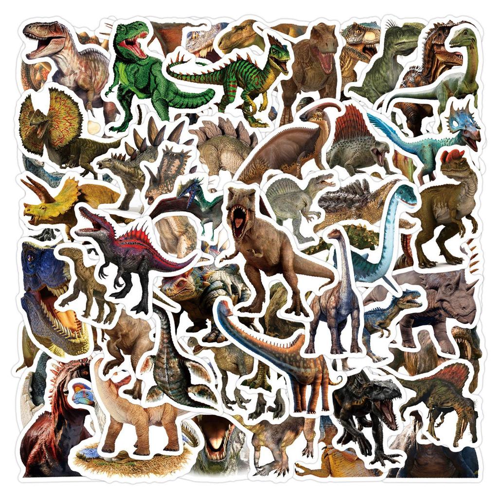 Autocollants Imperméables Dinosaures Jurassiques Dessin Animé (55 Feuilles) pour Journaux, Gourdes et Ordinateurs