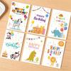 6 Cards+6 Envelopes Birthday Greeting Cards English Blessings Small Cards Party Decoration Cards with Envelopes
