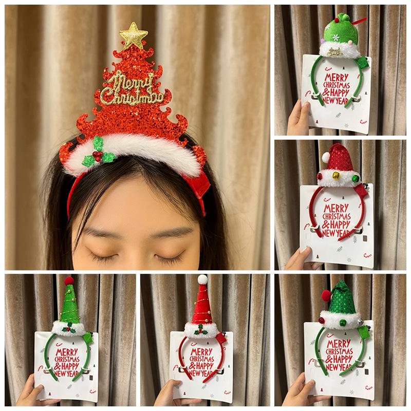 Christmas Hair Hoop Christmas Decoration 2025 Hairband Headband Glowing Hair Pins Christmas Gift for Girls Boys Navidad