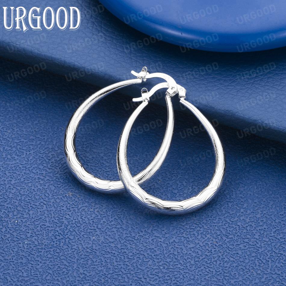 925 Sterling Silver Fashion U-Shaped Pattern Pierced Earrings Wedding Jewelry