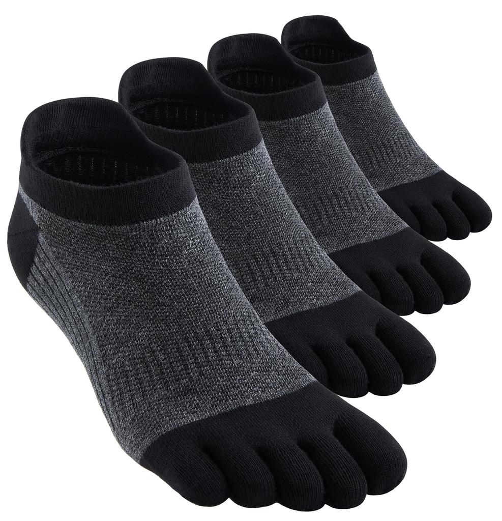 VICUDAUL Sports Socks for Set of 4 Men's Five-Toe Socks, Cotton, Running,