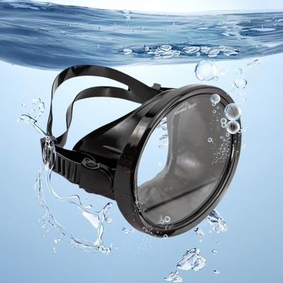 PVC Fischerbrille Gehärtetes Glas Wasserdicht Schnorchelbrille Großes Sichtfeld Ovale Form Tauchset Ausrüstung