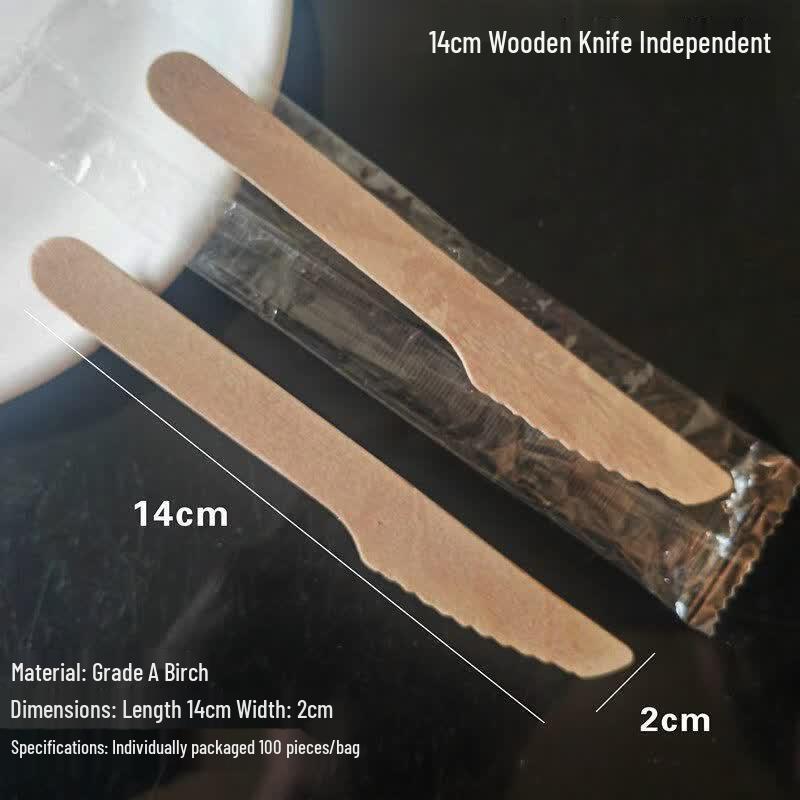 ZISIZ Disposable Wooden Cutlery Set