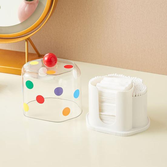 Cotton Ball Holder Cosmetic Storage Case Large Capacity Dustproof Transparent Cotton Pad Dispenser Swabs Holder