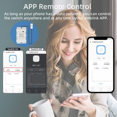 Ewelink WiFi Temperature Switch Mobilephone APP Control with Data Statistics Support IFTTT