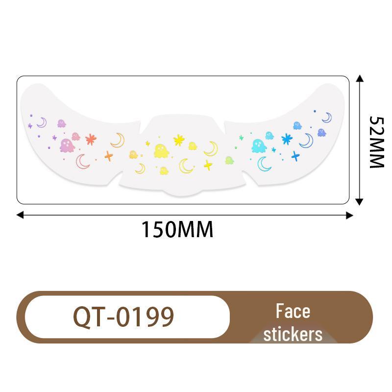 Halloween Waterproof Freckle Tattoo Stickers for Kids - Cartoon Temporary Makeup Stickers 5.2x15 cm тыква