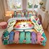 3pcs bedding set Cat Garden Includes 1 Comforter + 2 Pillowcases, Without Pillow Inserts, Soft Comfortable,Bedding Set,a0909003
