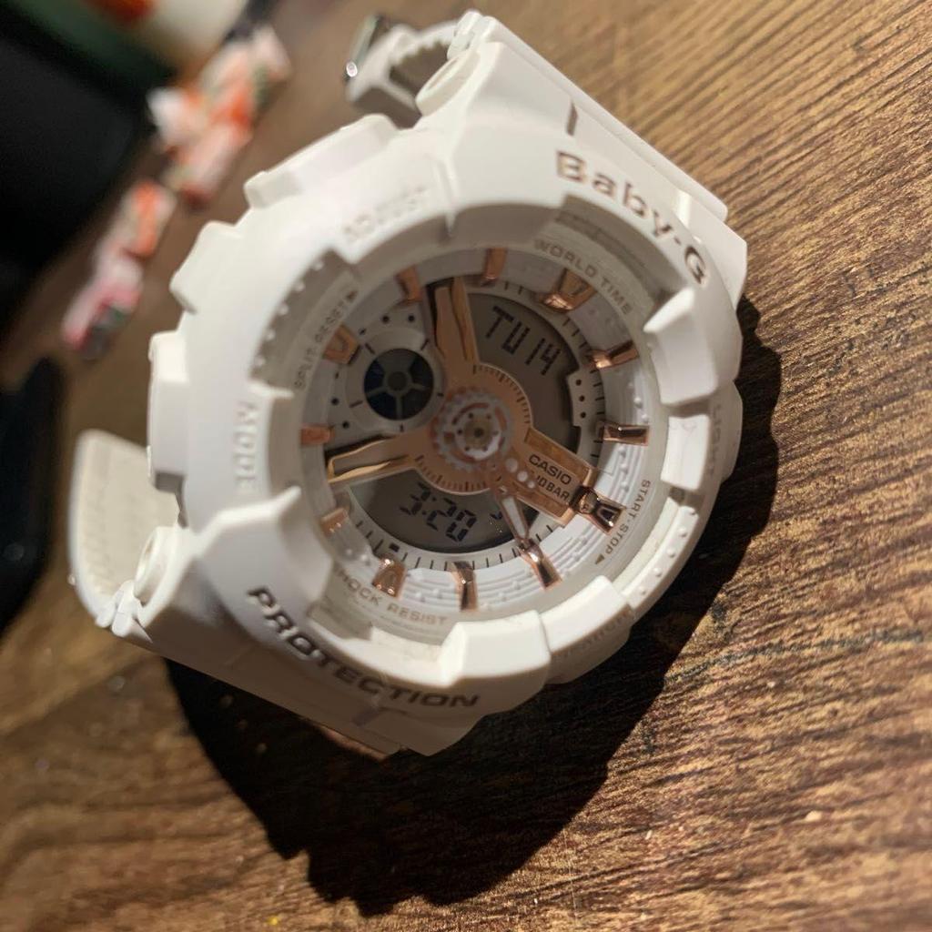 Used CASIO BABY-G BA-110 White Gold Ana-Digi Watch