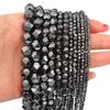 2-10mm Natural Hematite Stone Beads Black Faceted Loose Spacer Beads For Jewelry Making DIY Crafts Bracelet Necklace Accessories