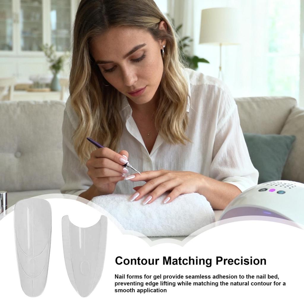 Nail Forms Fingernails Crafting Sandwich-Structure Nail Extention Tips Forms for Beginners Professionals Women Girlfriend