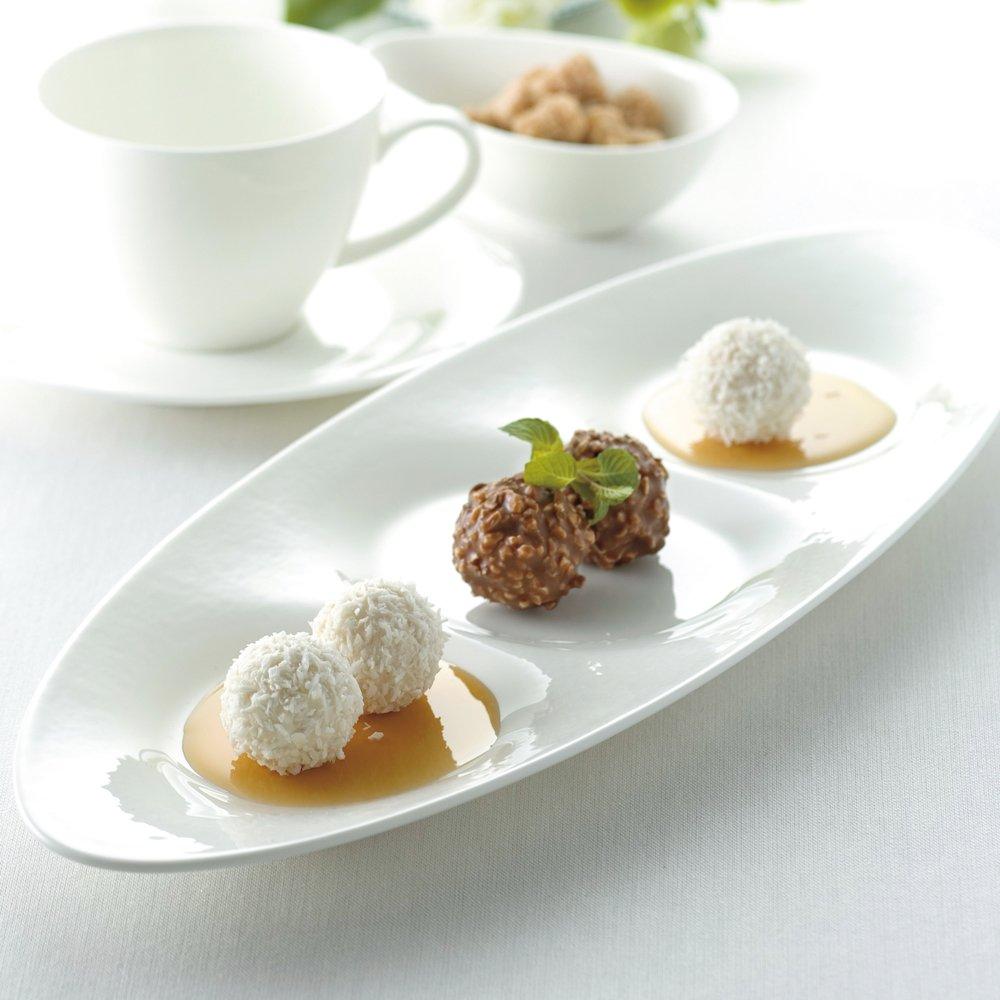 NARUMI Styles 38cm Oval Triple Compartment Plate, Bone China, 50617-3490