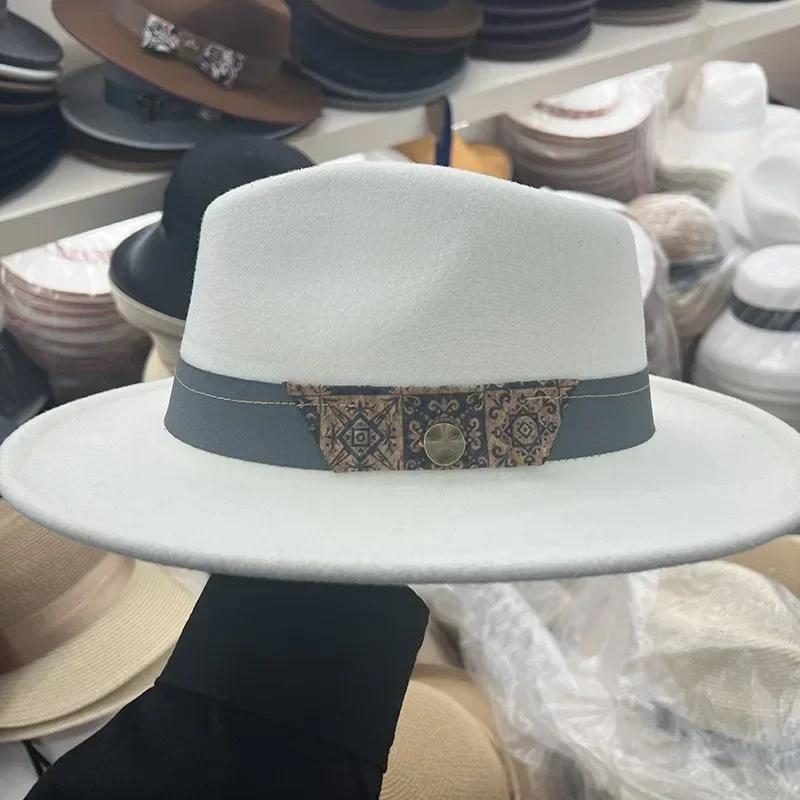 Autumn And Winter New British Style Wool Light Luxury Top Hat Women'S Fashion Ethnic Style Jazz Hat Men'S Retro Gentleman'S Hat