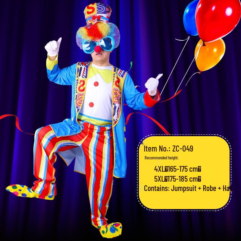 Adult Clown Cosplay Costume for Parties and Masquerades – Includes Clothes and Accessories