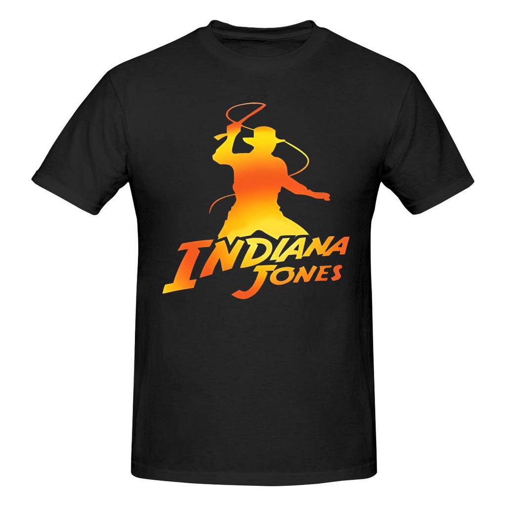 Indiana Jones Logo Nude Feeling Tshirt Sports Street Reinforced Collar Shirt
