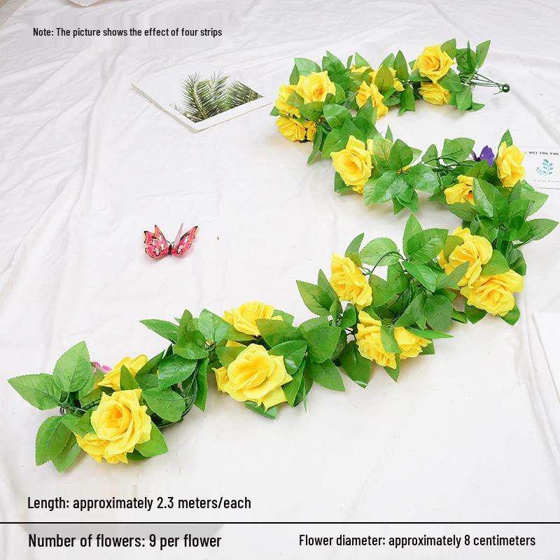 Artificial Rose Vine for Wedding Arches, Staircase Railings, and Ceiling Decor