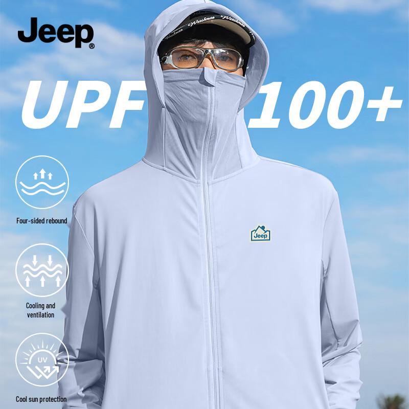 JEEP Men s Quick-Dry Ice Silk Sun Protection Hoodie M