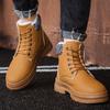 Men's All-match Geniune Leather Outdoor Ankle Boots Winter Warm Soft Plush Lining Snow Boots