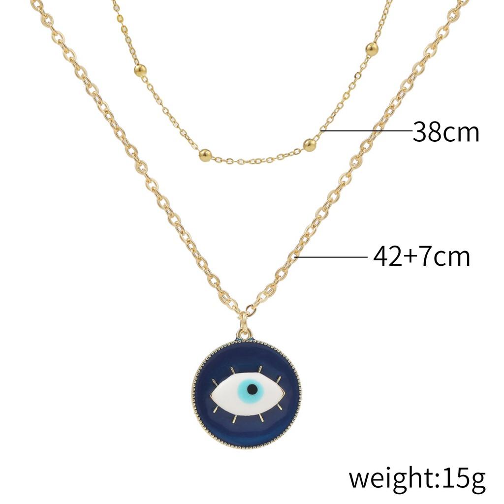 Popular European And American Devil Eye Pendant Necklace With Multiple Layers Stunning Alloy Material