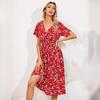 2025 New Fashion Trend Dresses Spring Summer Printed Waist Dresses Fashion Women's
