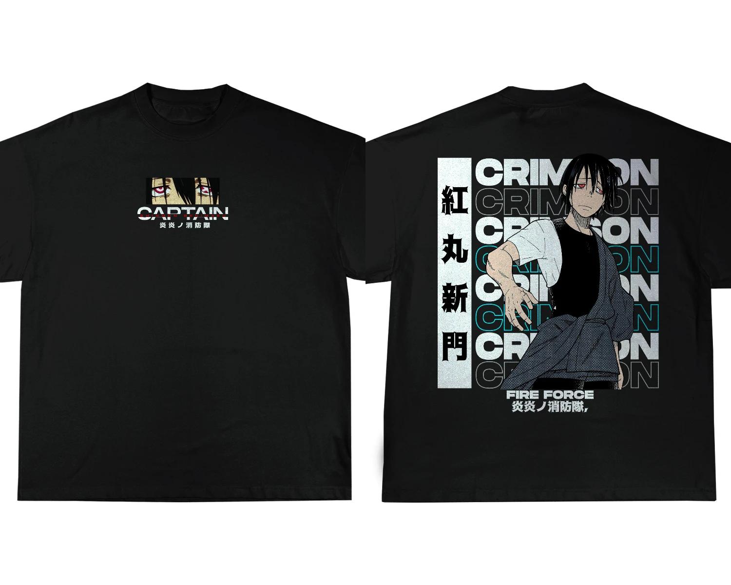 

Fire Force Anime T-shirt Summer Men Oversize Casual Cotton Short Sleeve High Street Harajuku Top Clothes Unisex Man Woman Tees 4XL